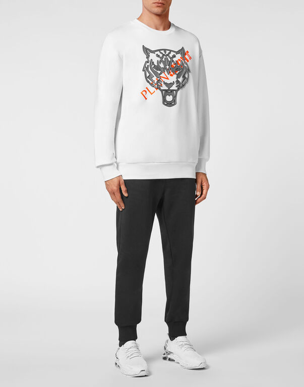 Plein Sport Longsleeve Sweatshirt Tiger White