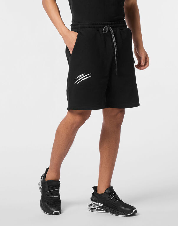 Plein Sport Loose Fit Jogging Shorts Scratch Black