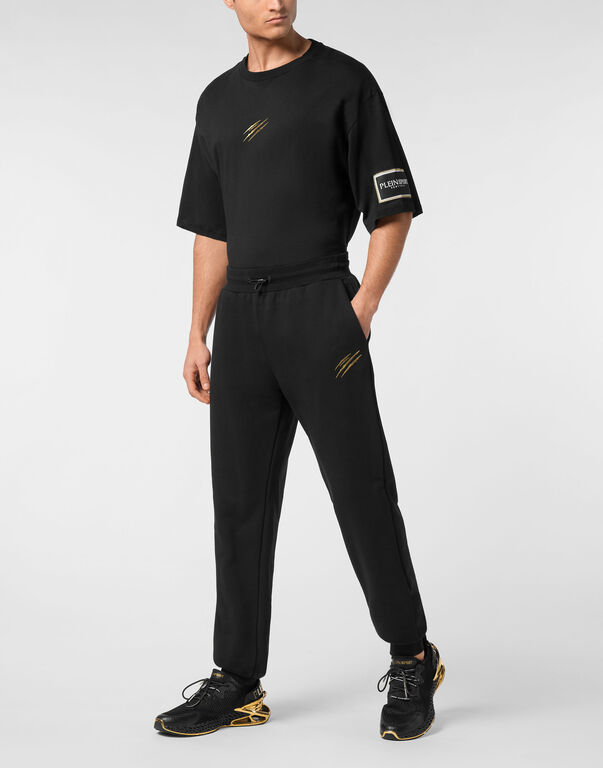 Plein Sport Loose Trousers Label Black/light Gold