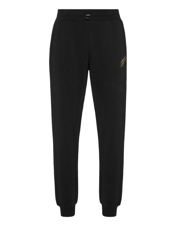 plein sport Loose Trousers Label black/light gold