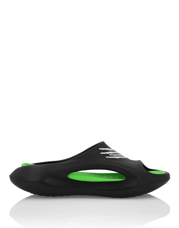 Plein Sport MOON SLIDE Black+green Fluo