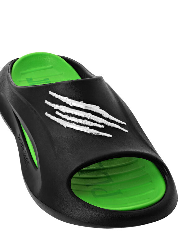 Plein Sport MOON SLIDE Black+green Fluo