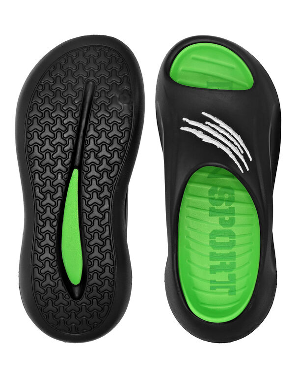 Plein Sport MOON SLIDE Black+green Fluo