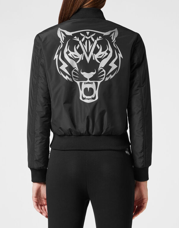 Plein Sport Nylon Bomber Tiger Black