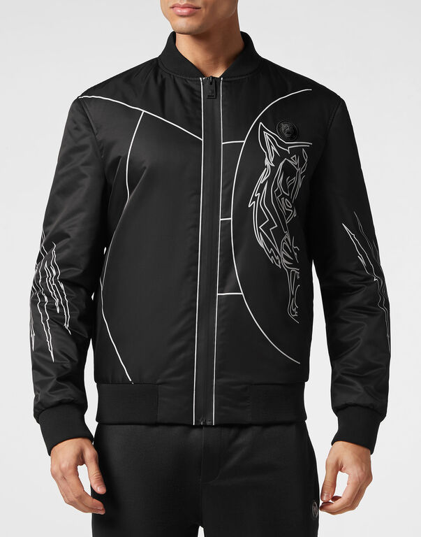 Plein Sport Nylon Bomber Tiger Court Edition Black