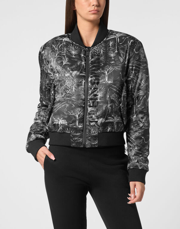 Plein Sport Nylon Bomber Toile Black