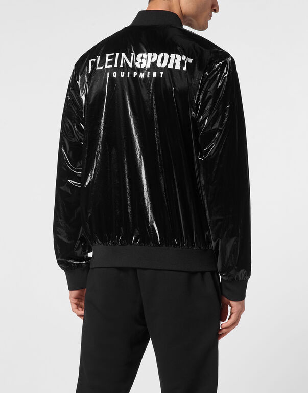 Plein Sport Nylon Crease Bomber Jacket Black