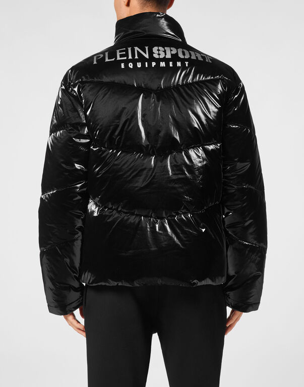 Plein Sport Nylon Crease Puffer Jacket Black