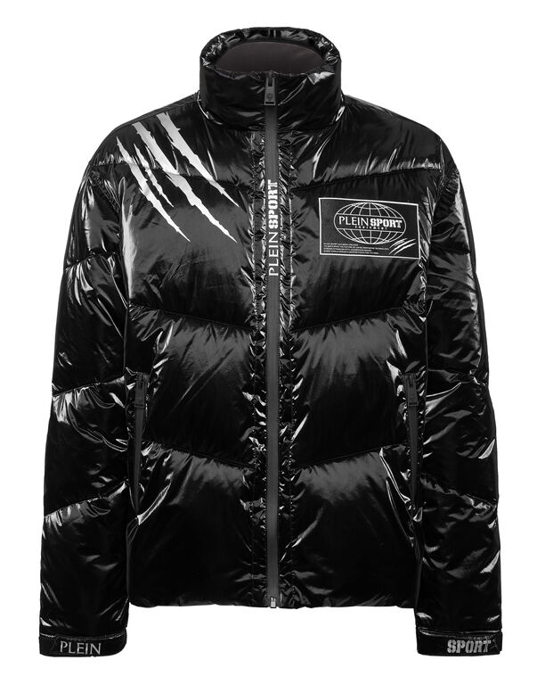 plein sport Nylon Crease Puffer Jacket black