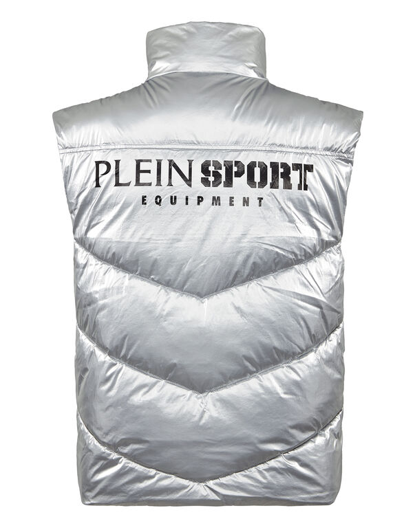 Plein Sport Nylon Crease Vest Silver
