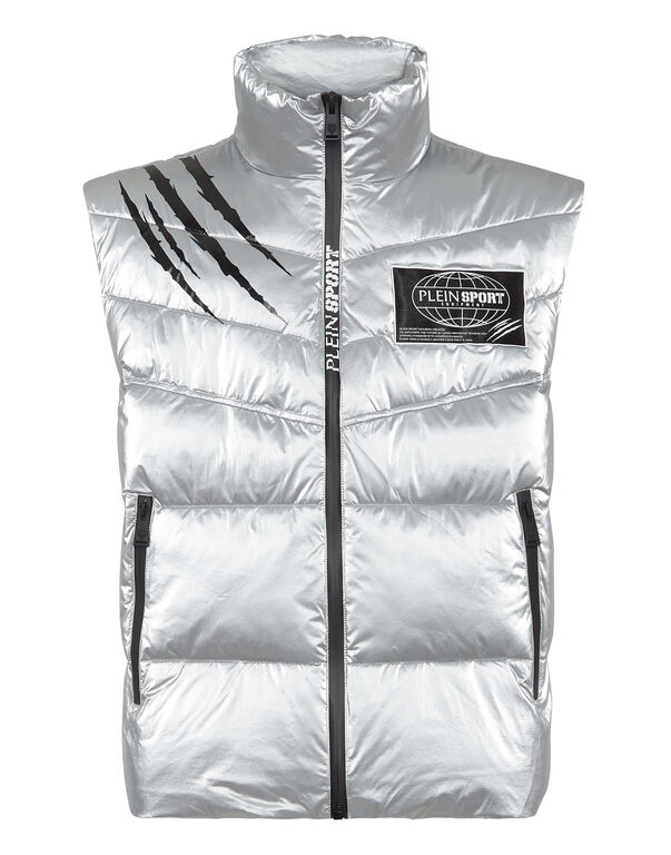 plein sport Nylon Crease Vest Silver