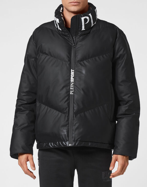 Plein Sport Nylon Down Jacket Tiger Black