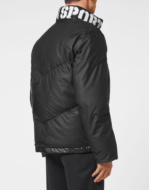 Plein Sport Nylon Down Jacket Tiger Black