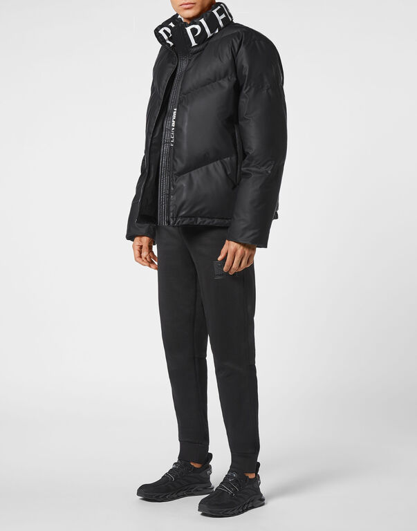 Plein Sport Nylon Down Jacket Tiger Black