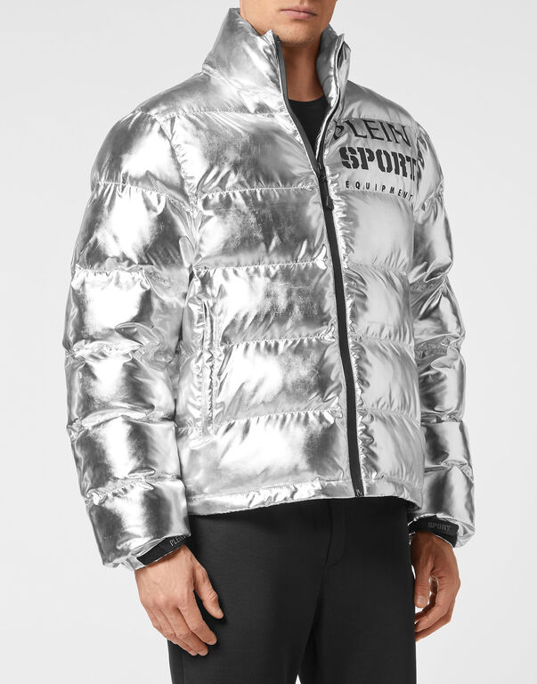 Plein Sport Nylon Jacket Statement Silver
