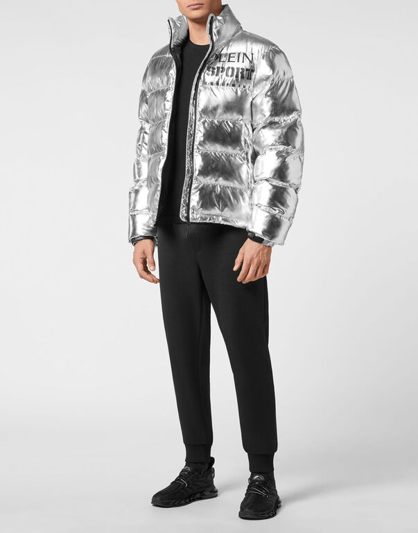 Plein Sport Nylon Jacket Statement Silver