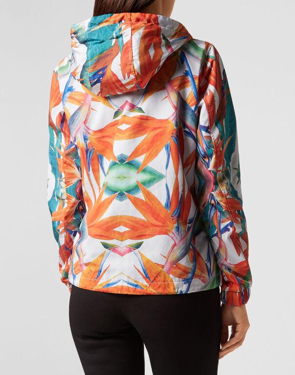 Plein Sport Nylon K-way Flowers White / Multicolored