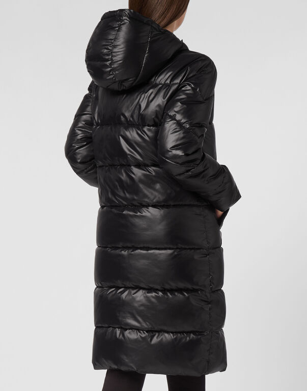 Plein Sport Nylon Long Puffered Jacket