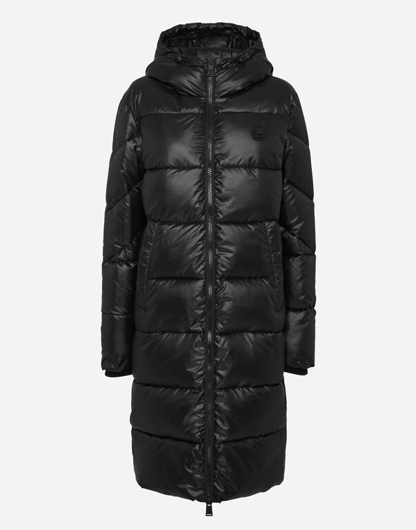 plein sport Nylon Long Puffered Jacket