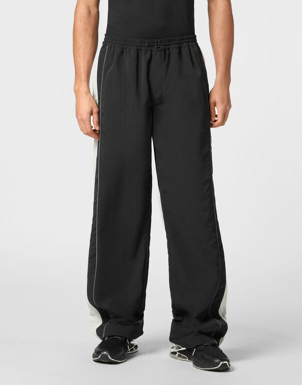 Plein Sport Nylon Loose Fit Jogging Trousers Black