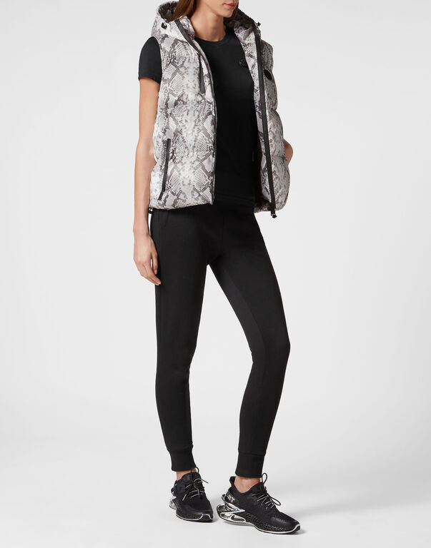 Plein Sport Nylon Puffer Gilet Pitone Grey