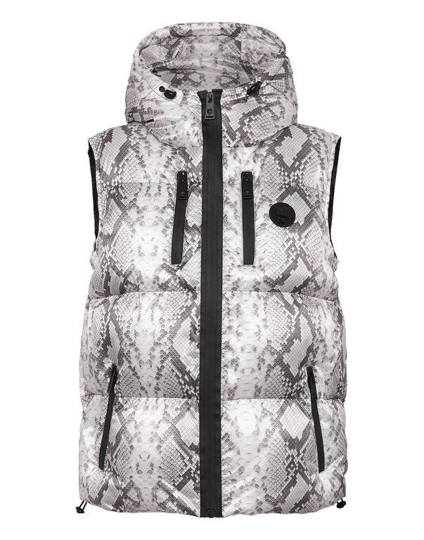 plein sport Nylon Puffer Gilet Pitone grey