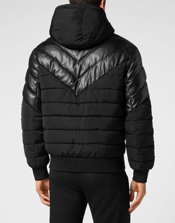 Plein Sport Nylon Puffer Jacket Black