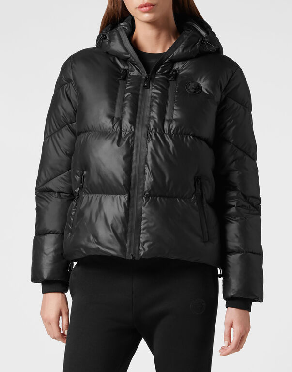 Plein Sport Nylon Puffer Jacket Black