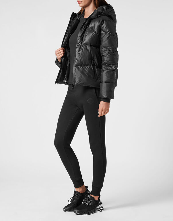 Plein Sport Nylon Puffer Jacket Black