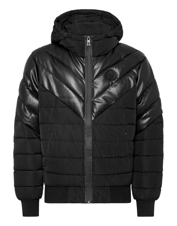 plein sport Nylon Puffer Jacket black