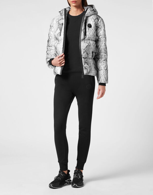 Plein Sport Nylon Puffer Jacket Pitone Grey