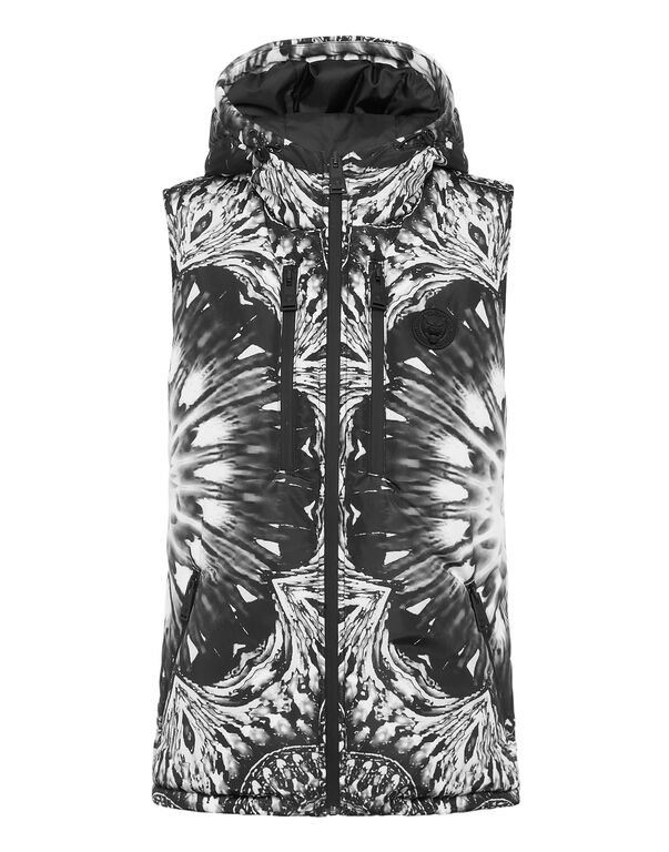 plein sport Nylon Puffer Vest Optical Flower black
