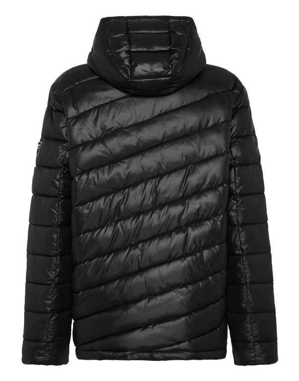 Plein Sport Nylon Puffered Jacket Black