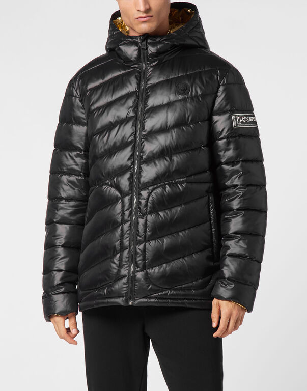Plein Sport Nylon Puffered Jacket Black