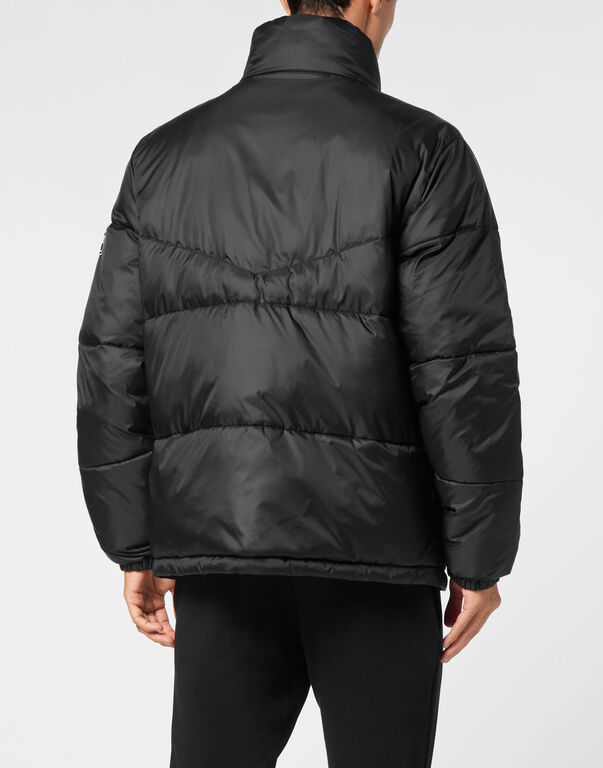 Plein Sport Nylon Puffered Jacket Black