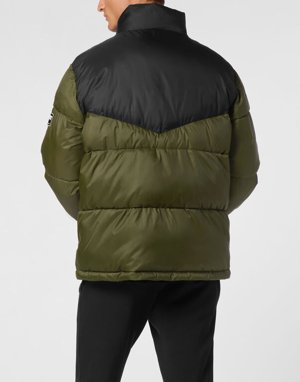 Plein Sport Nylon Puffered Jacket Black/military