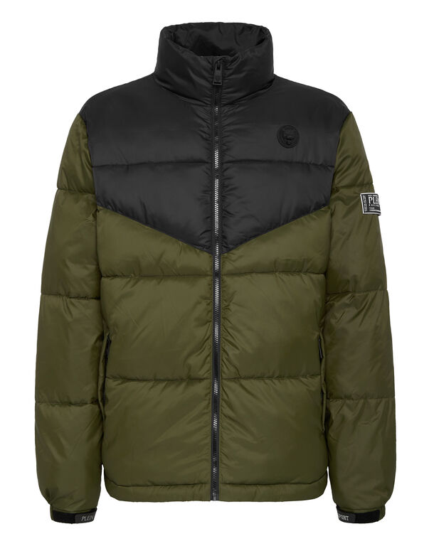 plein sport Nylon Puffered Jacket black/military