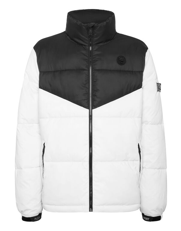 plein sport Nylon Puffered Jacket black / white