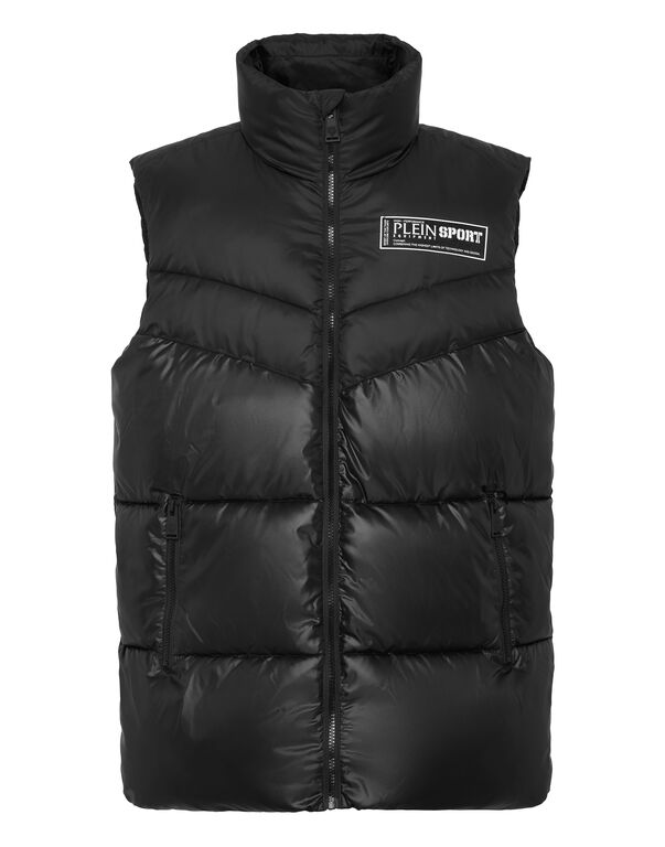 plein sport Nylon Puffered Vest Jacket black