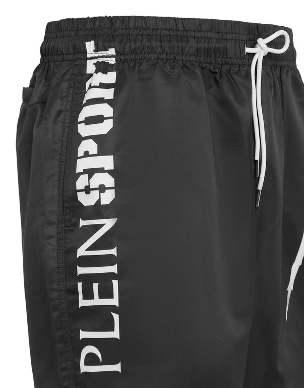 Plein Sport Nylon Shorts Scratch Black