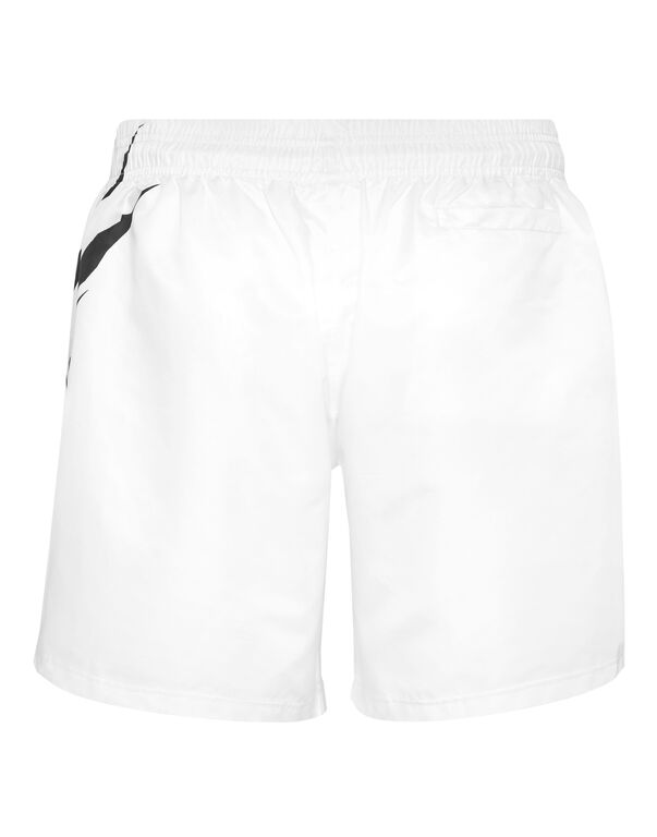 Plein Sport Nylon Shorts Scratch White