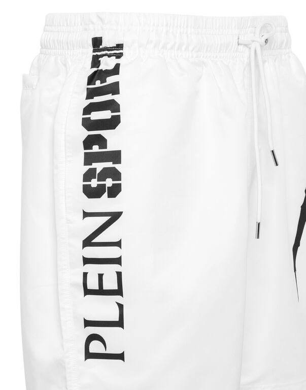 Plein Sport Nylon Shorts Scratch White