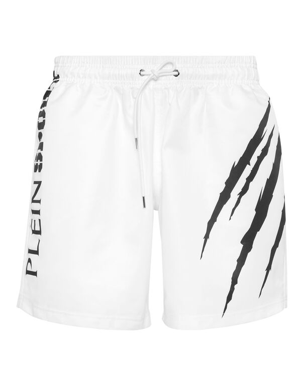 plein sport Nylon Shorts Scratch white