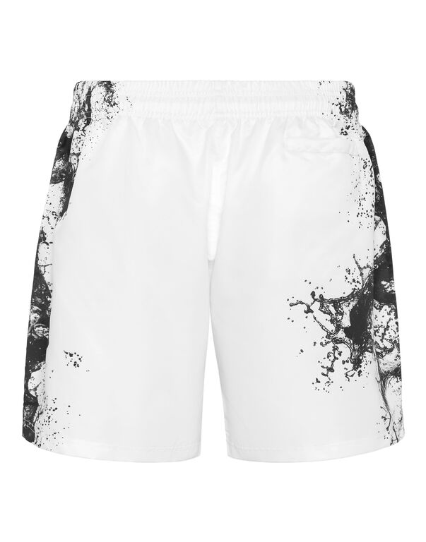 Plein Sport Nylon Shorts Splash White