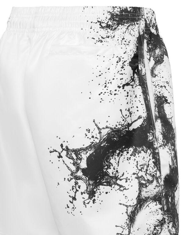 Plein Sport Nylon Shorts Splash White