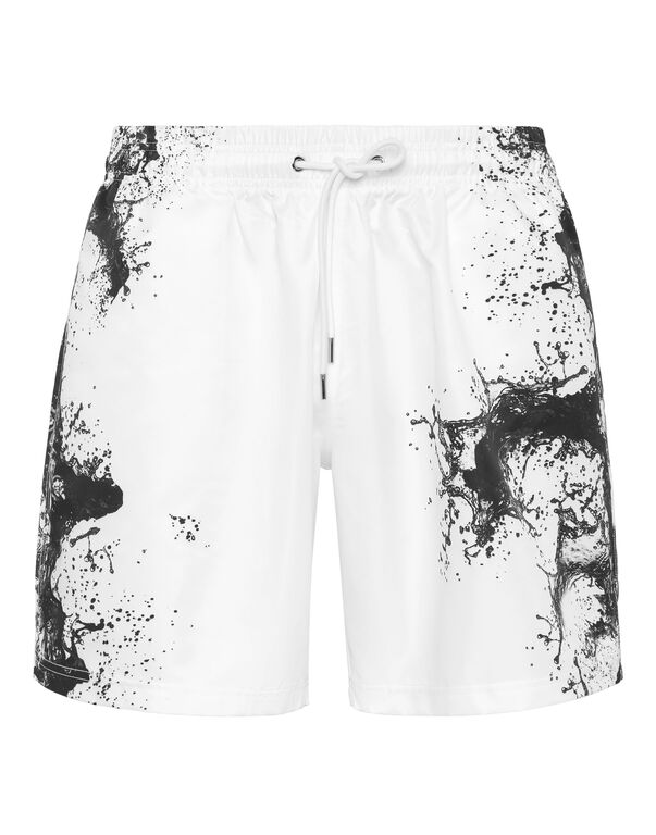 plein sport Nylon Shorts Splash white