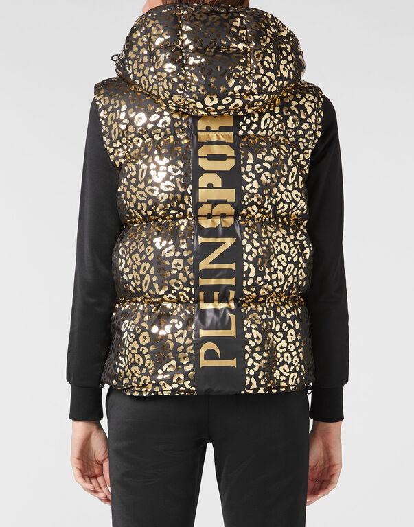 Plein Sport Nylon Windbreaker Leopard Gold