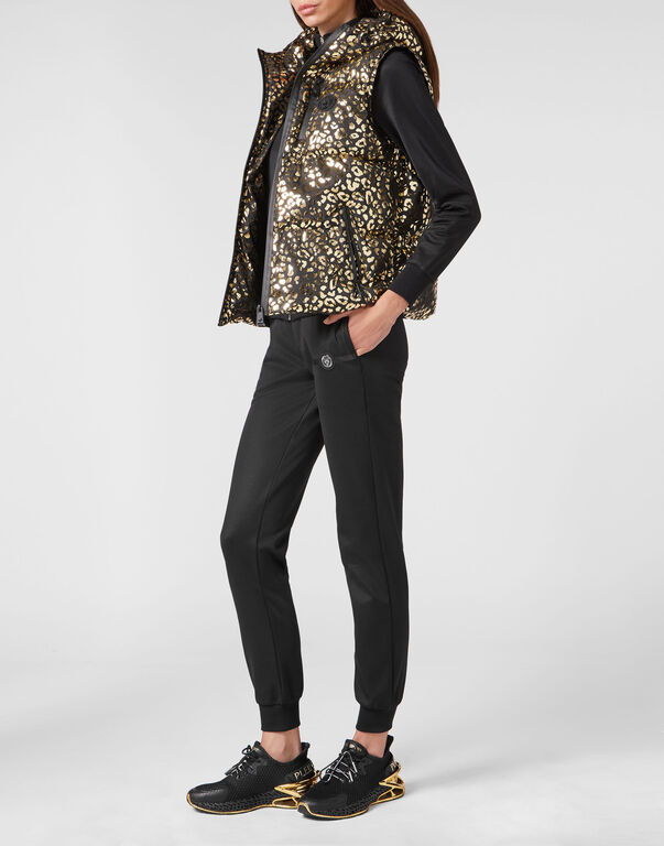 Plein Sport Nylon Windbreaker Leopard Gold