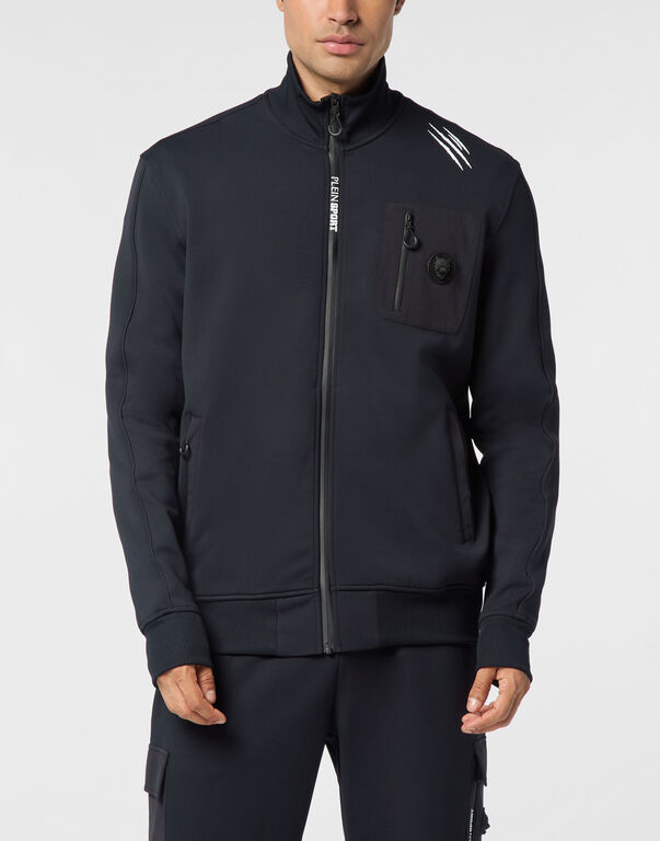 plein Sport Piquet Tracksuit Jacket Scratch Black