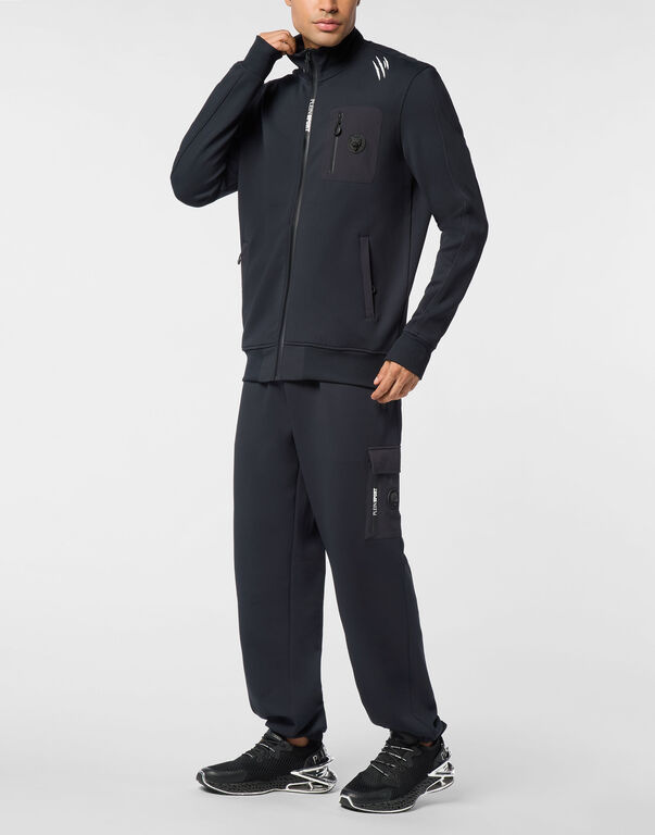 plein Sport Piquet Tracksuit Jacket Scratch Black